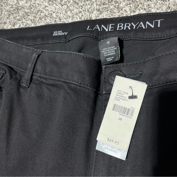 New! Lane Bryant Plus Size 28 Black Mid Rise Skinny Pants Retail $70 - Picture 5 of 12